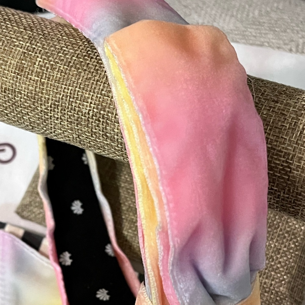 LELE SADOUGHI SHIRLEY NWT AUTHENTIC APRICOT OMBRÉ VELVET BOW HEADBAND - Picture 10 of 17